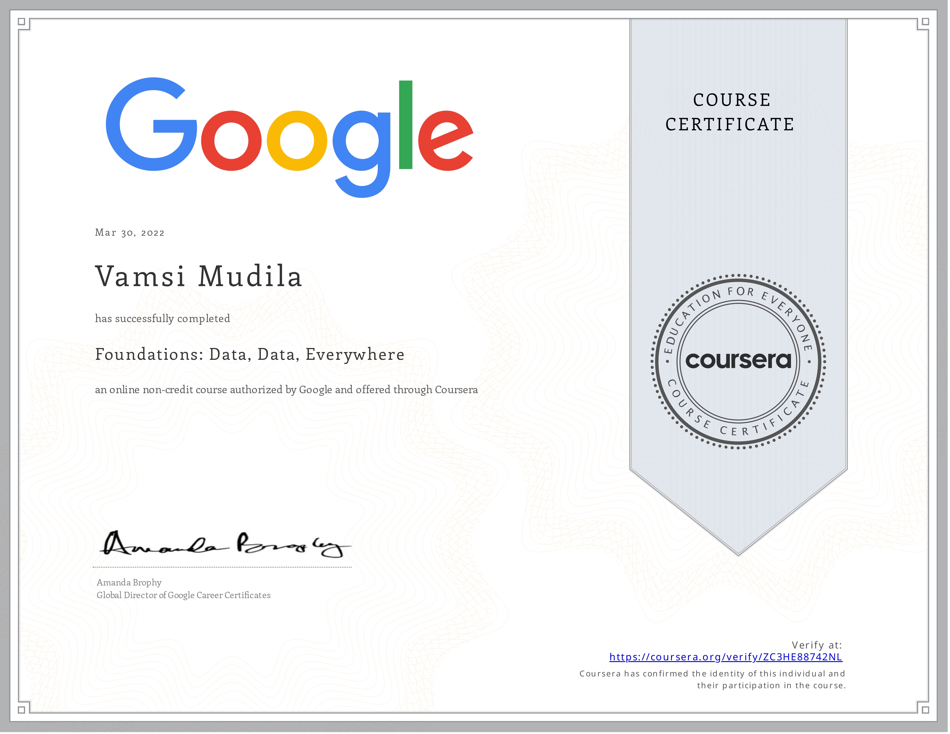 Foundations: Data, Data, Everywhere