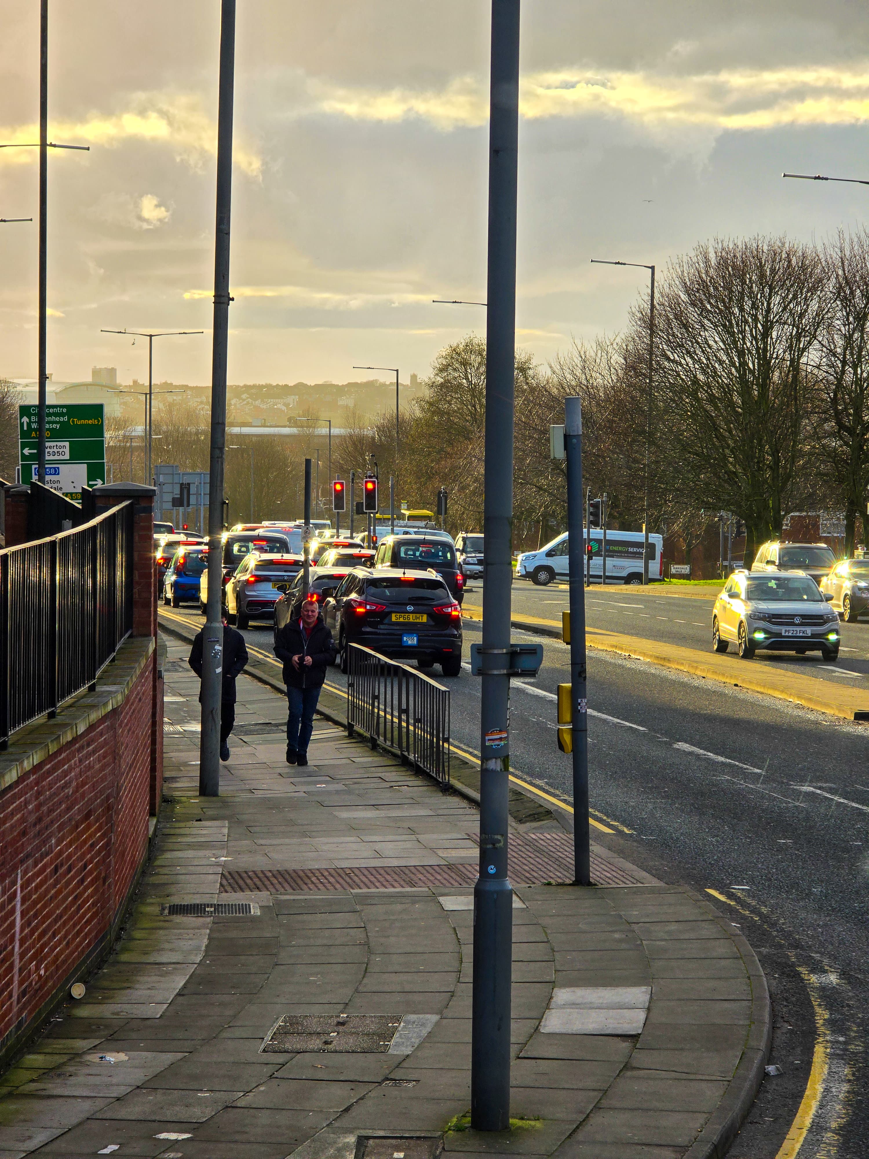 Golden hour traffic, Liverpool